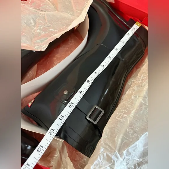 NEW Hunter Glossy Black Original Refined Short Boots - Picture 9 of 11